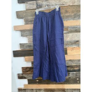 Pyne & Smith linen cropped wide legs pants size XS